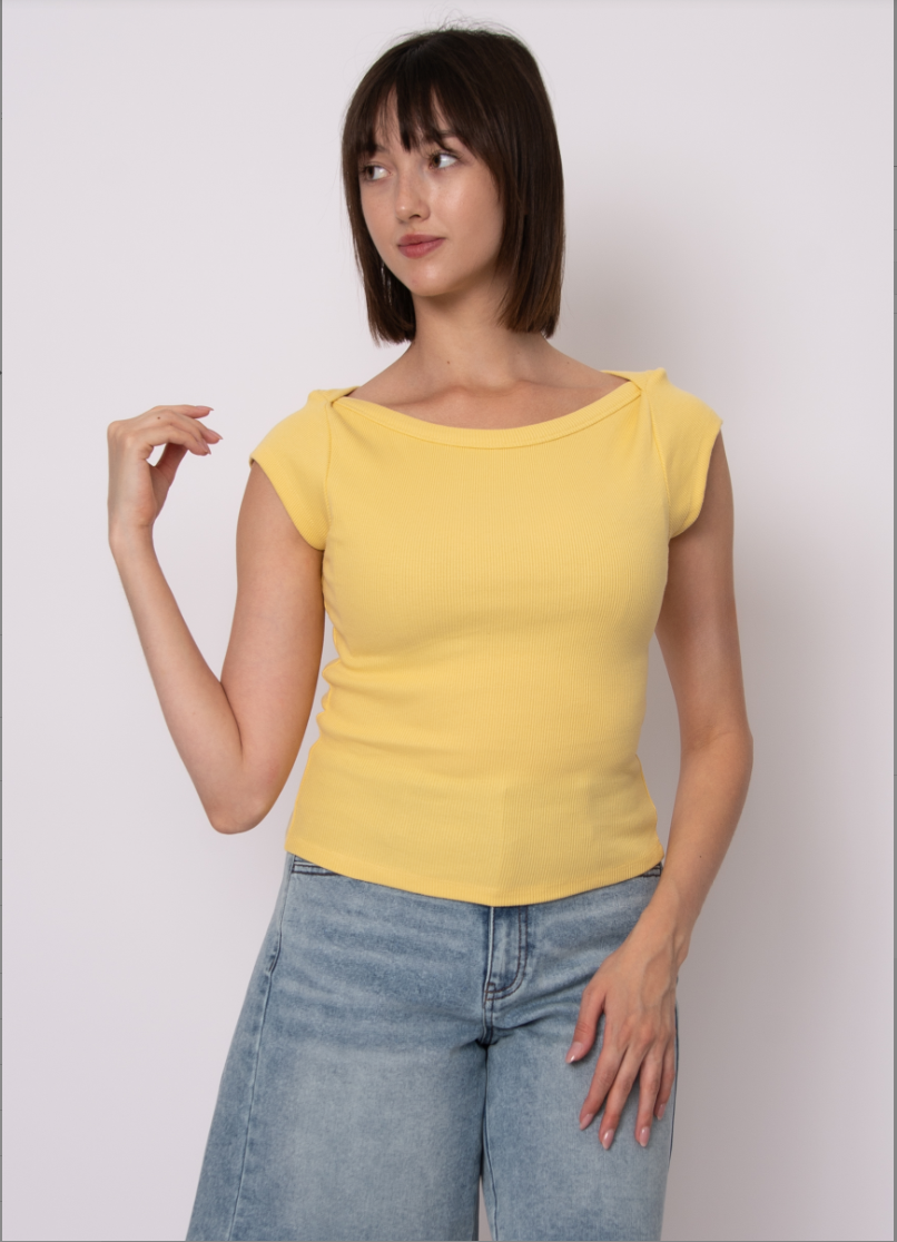 Kelly Boat Neck Cap Sleeve Top