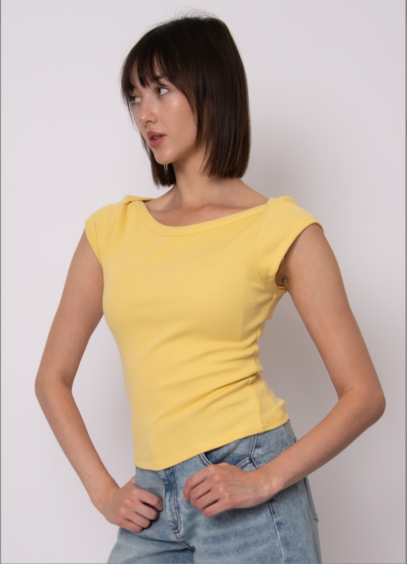 Kelly Boat Neck Cap Sleeve Top
