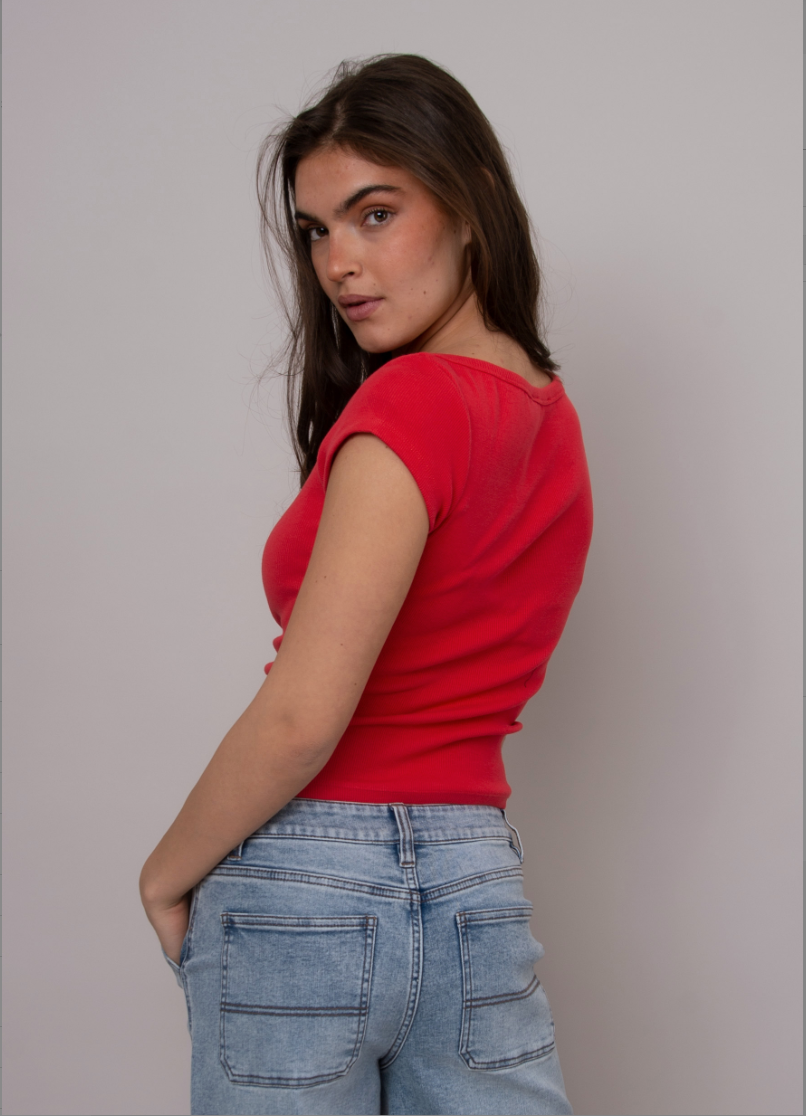 Kelly Boat Neck Cap Sleeve Top