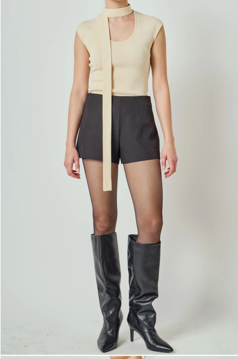 Neckband Knitted Top