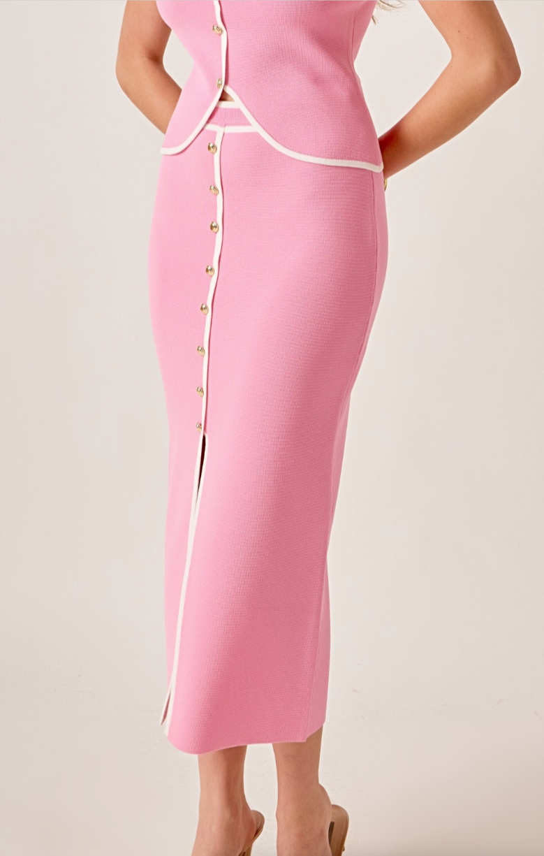 Knit Contrast Maxi Skirt