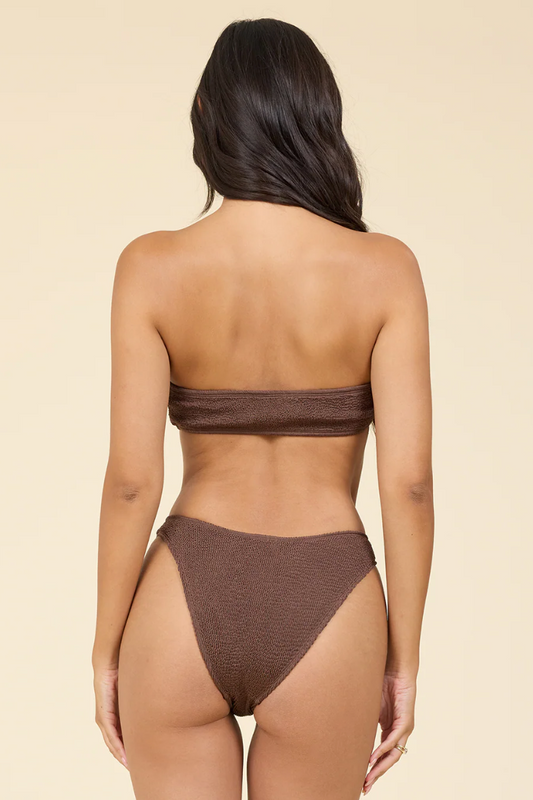 Surf Gypsy Krinkle Front Tie Bandeau Top