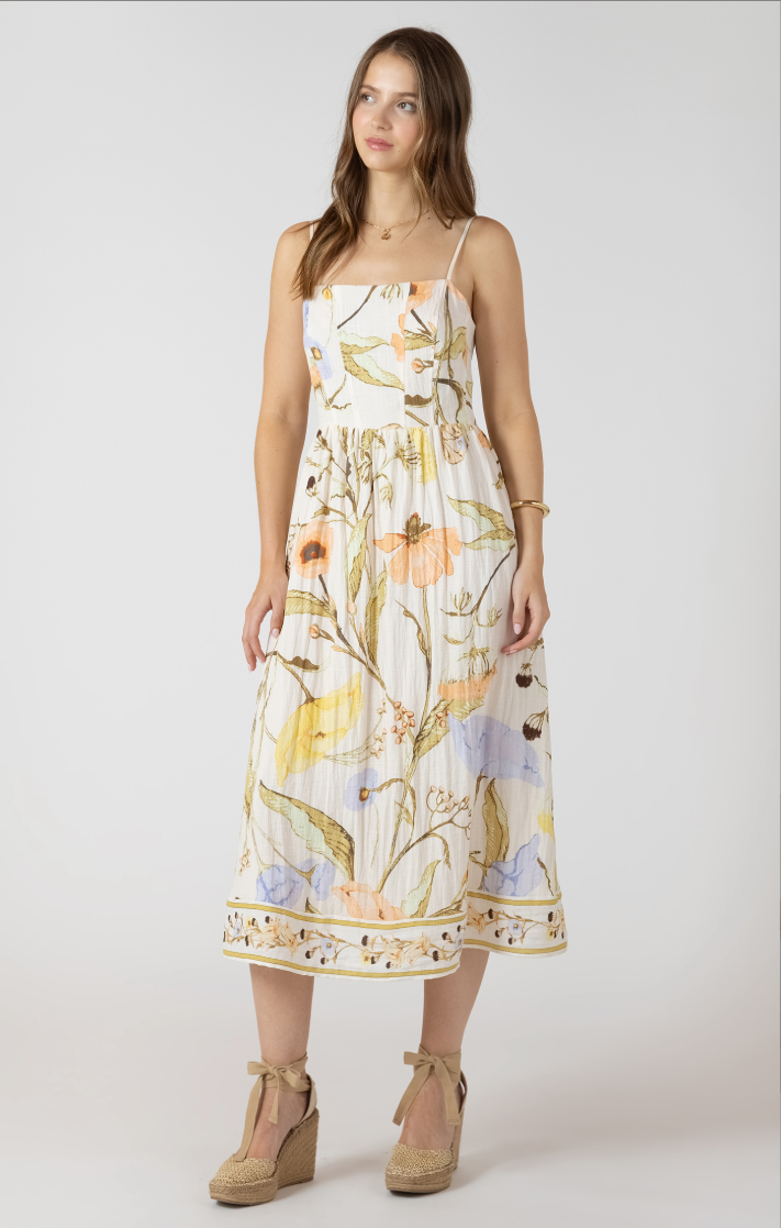 Dex Smocked Detail Midi Dress