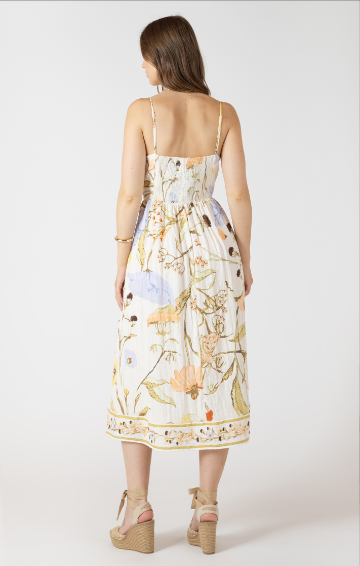 Dex Smocked Detail Midi Dress