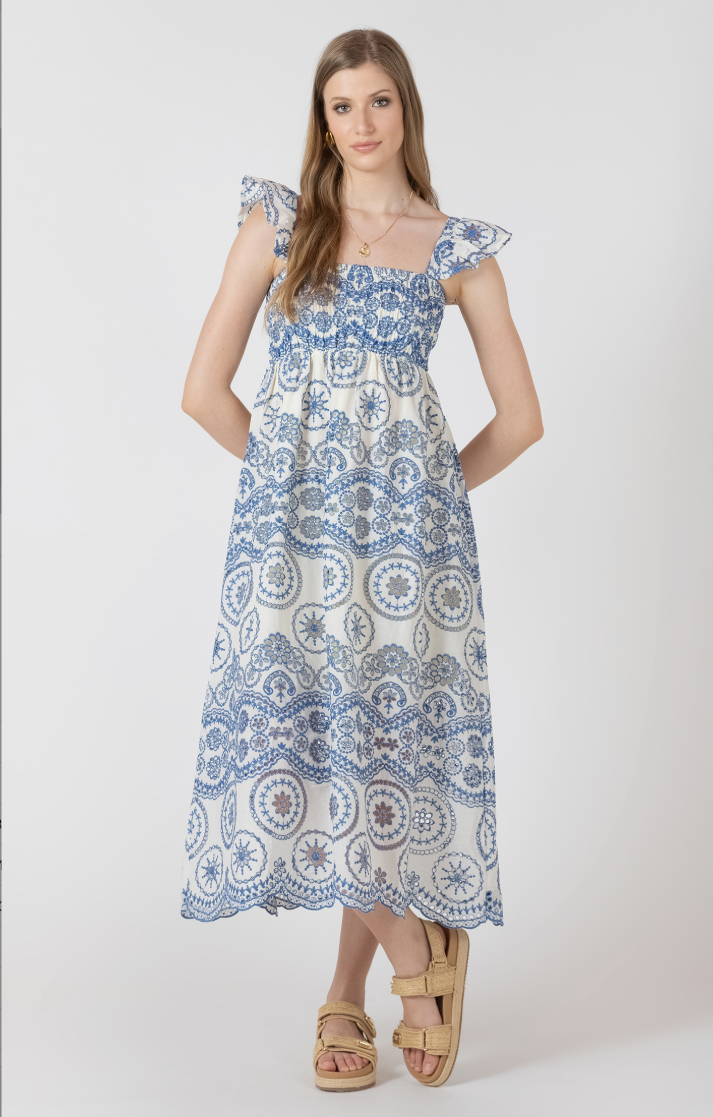Dex Cutout Embroidered Dress