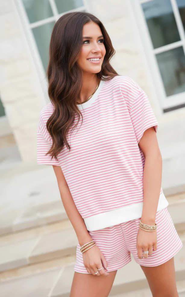 Striped Cloud Fleece Tee
