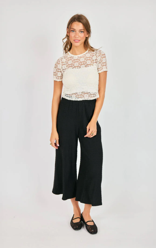 Sadie & Sage Letters Lace Tee