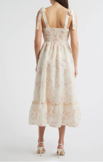 Zoe and Claire Printed Sleeveless Dress Embroidered