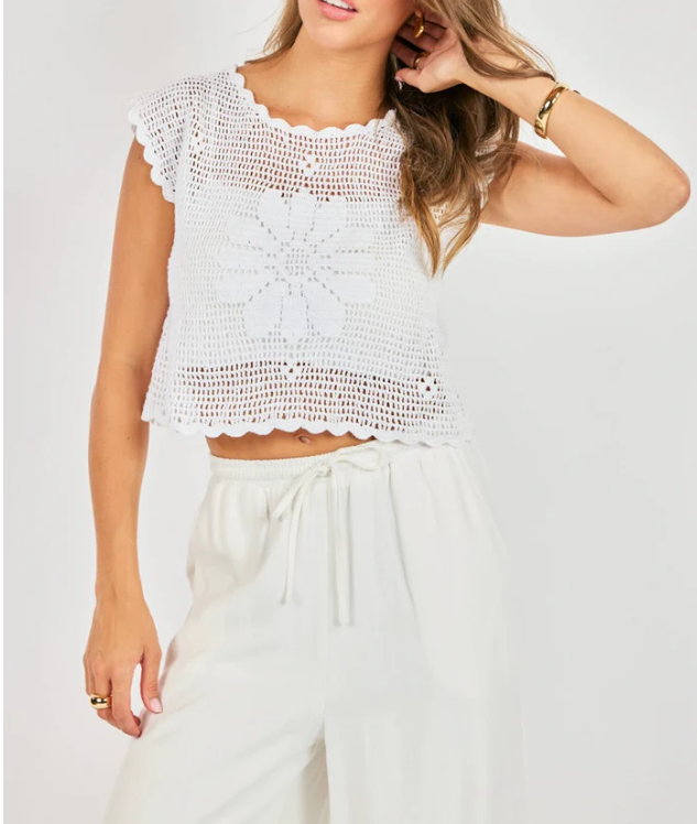Sadie & Sage Open Field Crochet Sweater