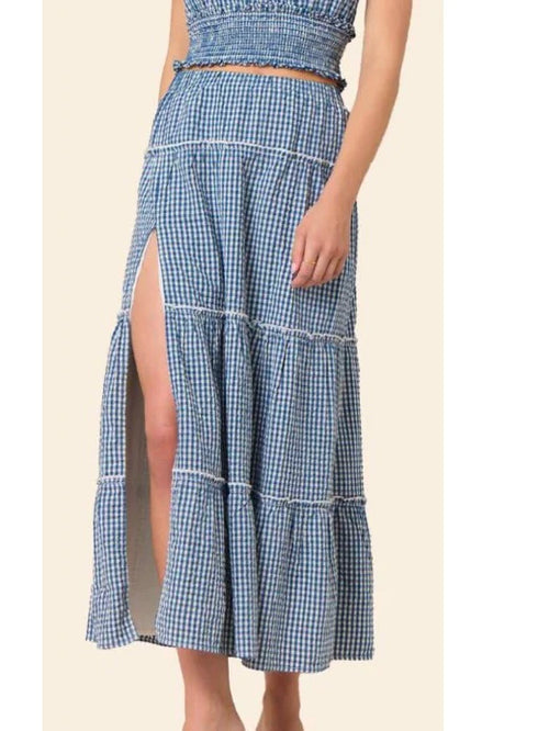 Vintage Havana Woven Maxi Skirt w/ Slit