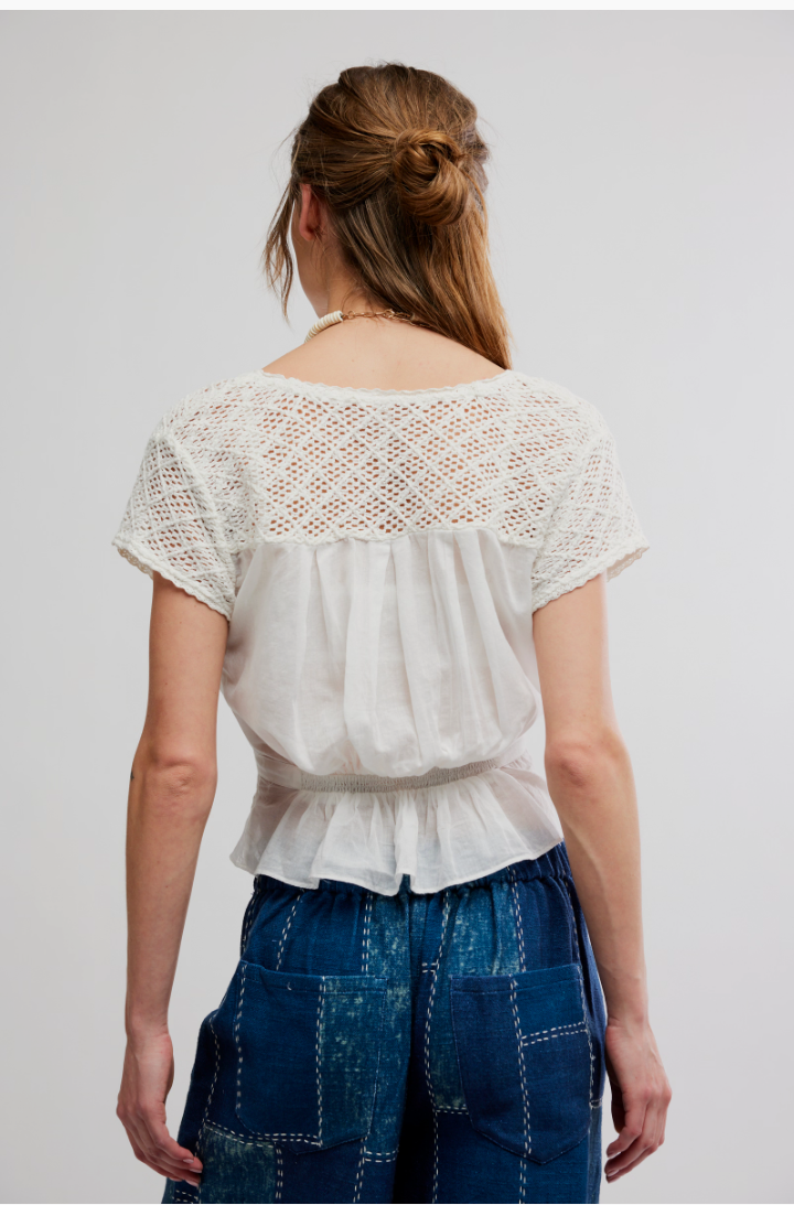Free People Gemma Embriodered Top