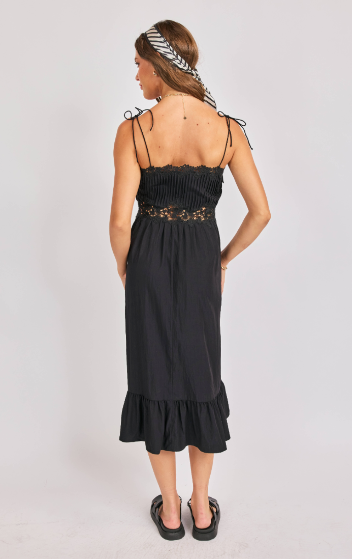 Sadie & Sage Night Bloom Pintuck Lace Midi Dress