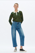 Mid Rise Barrel Leg Jeans