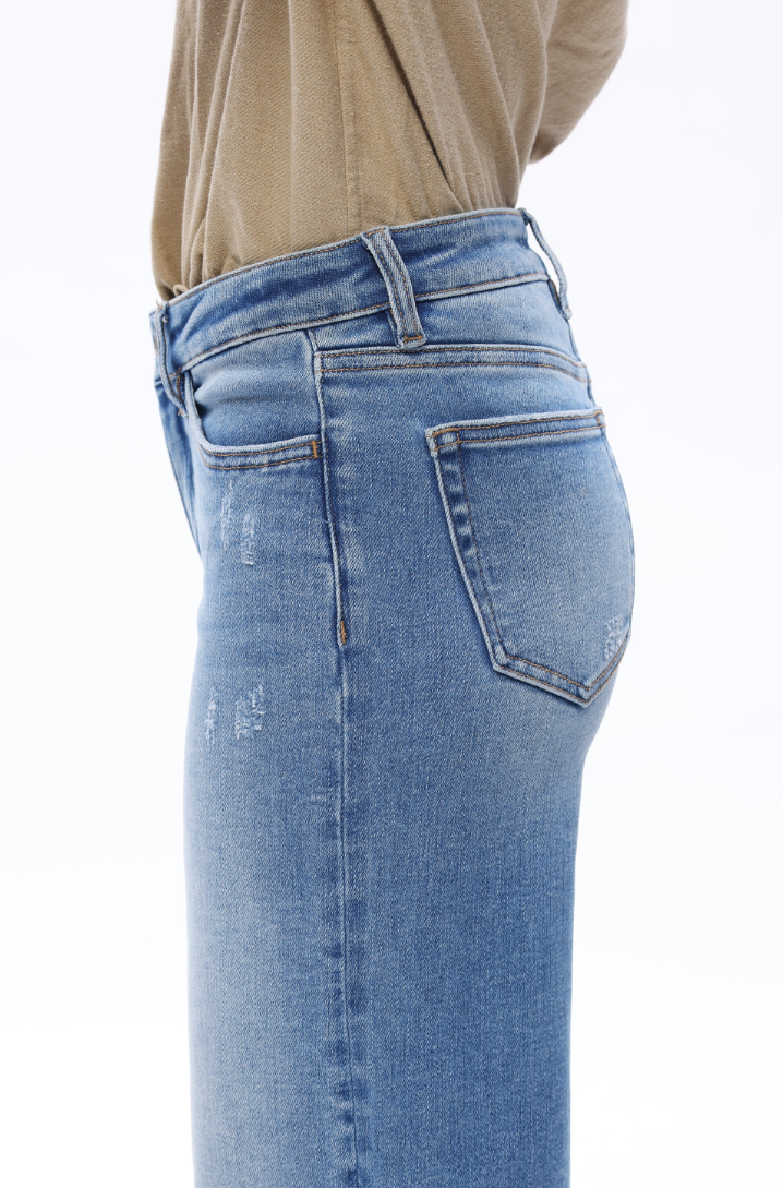 Mid Rise Wide Leg Denim Jeans