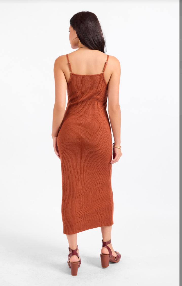 Sadie & Sage Soft Cedar Rib Knit Midi Dress