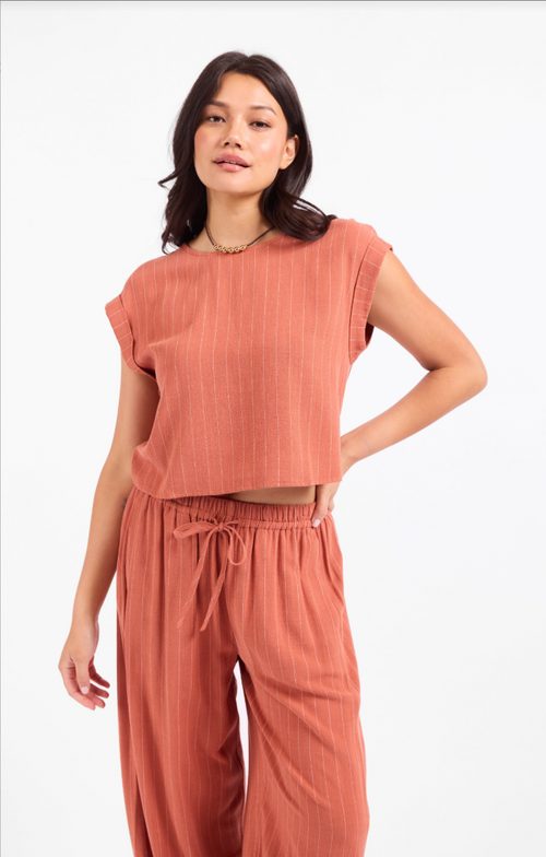 Sadie & Sage Sugarloaf Stripe Cuffed Top