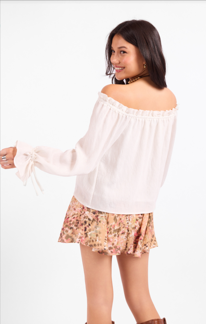 Sadie & Sage Sepia Sky Off The Shoulder Top