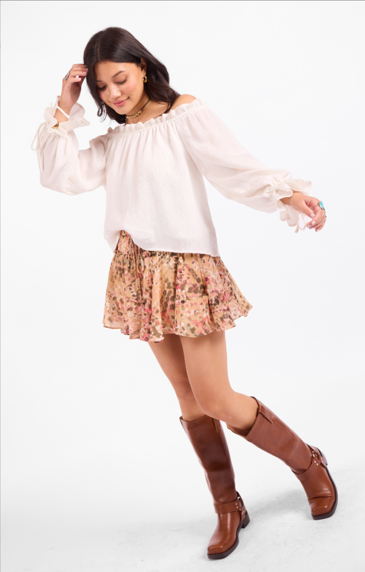 Sadie & Sage Sepia Sky Off The Shoulder Top