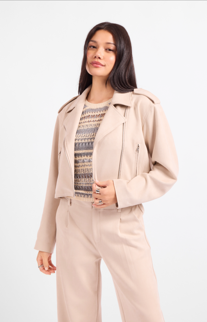 Sadie & Sage Tuscany Faux Suede Moto Jacket