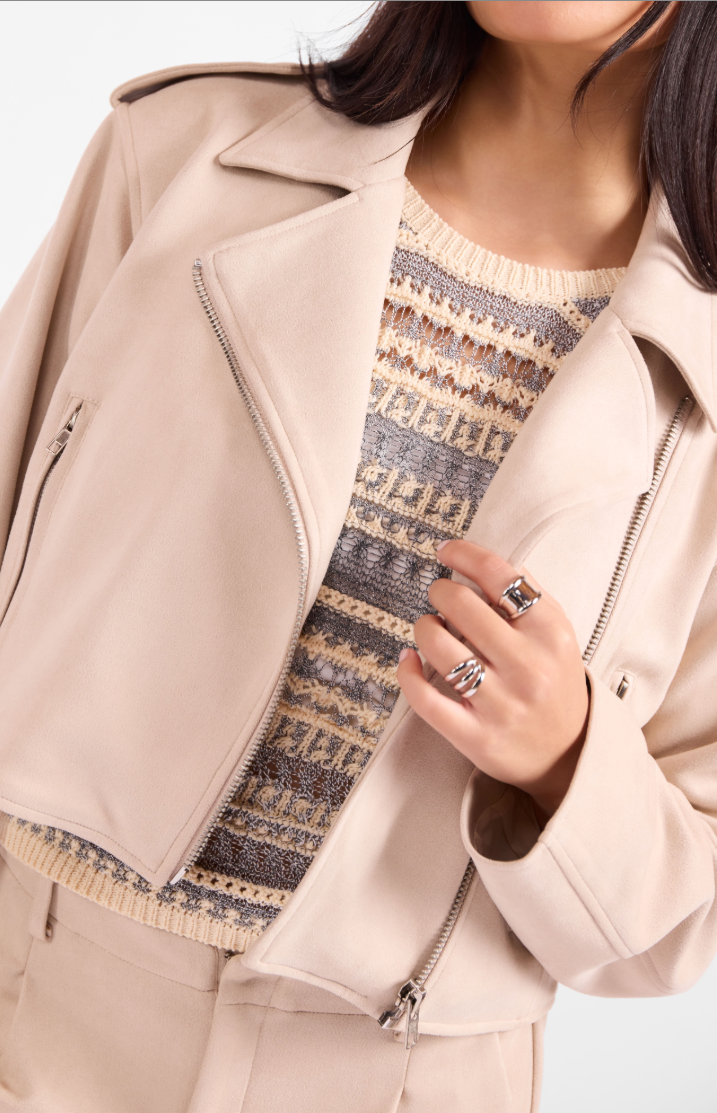 Sadie & Sage Tuscany Faux Suede Moto Jacket