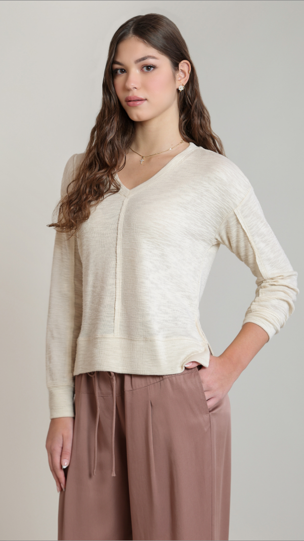 Dex V-Neck Knit Top
