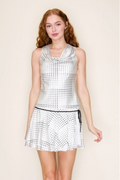 POLKA DOT SATIN COWL NECK TOP