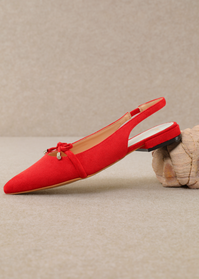MiiM Pardina Pointed Toe Bow Slingback Flats