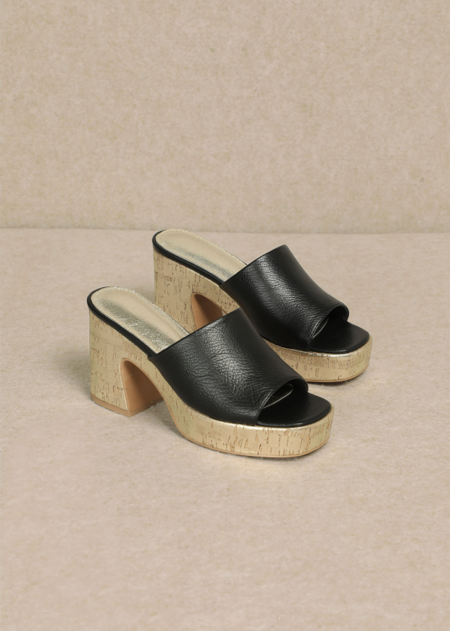 Lily Platform Chunky Heel Slip-on Sandals