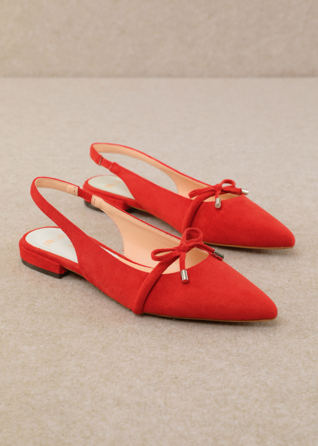 MiiM Pardina Pointed Toe Bow Slingback Flats