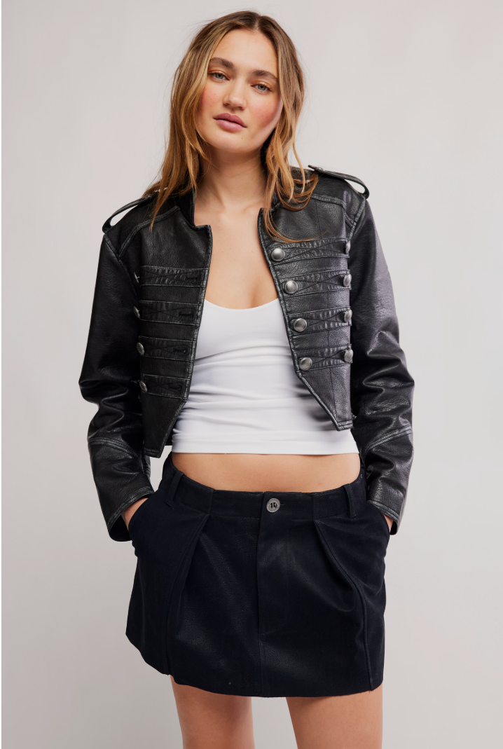 Free People Riverfront Vegan Mini Skirt
