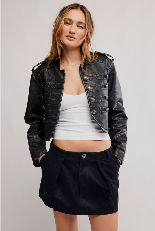 Free People Riverfront Vegan Mini Skirt