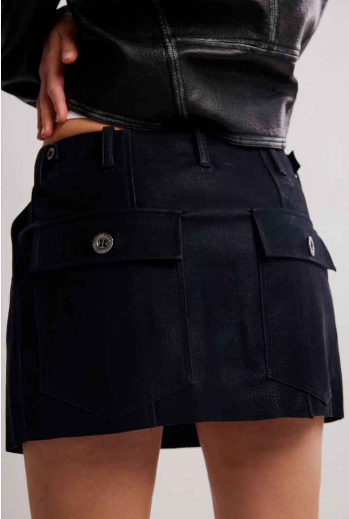 Free People Riverfront Vegan Mini Skirt