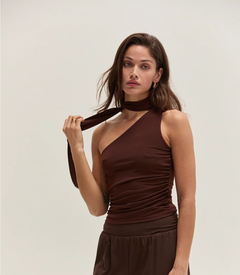 Eve Tie Neck Sleeveless Knit Top