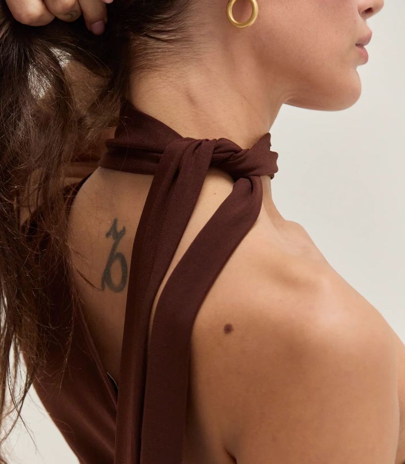 Eve Tie Neck Sleeveless Knit Top