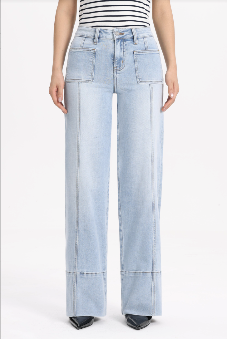Bayeas Seoul Mid Rise Wide Leg Jean