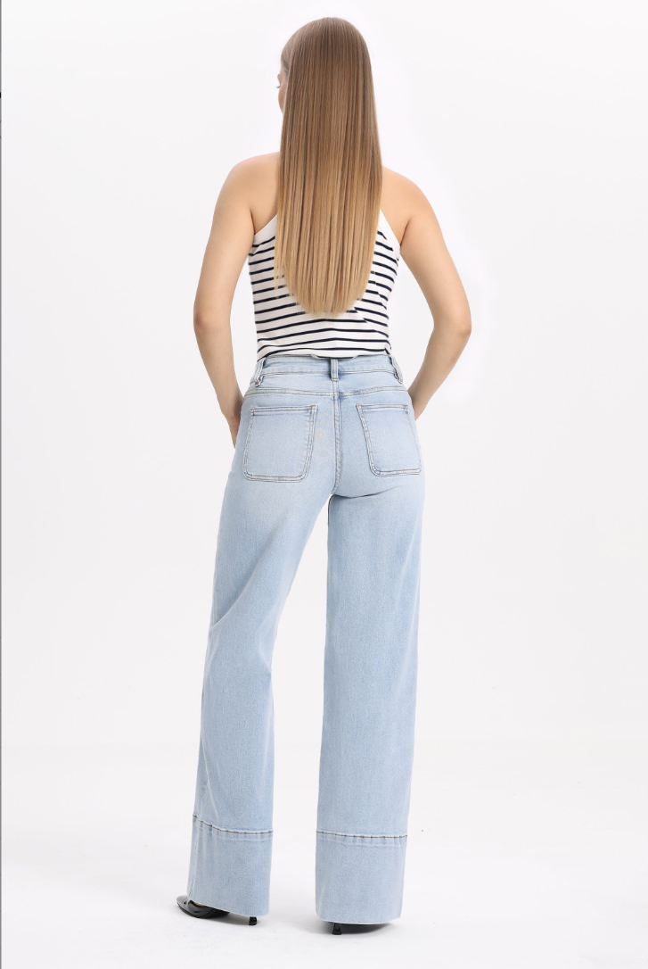 Bayeas Seoul Mid Rise Wide Leg Jean