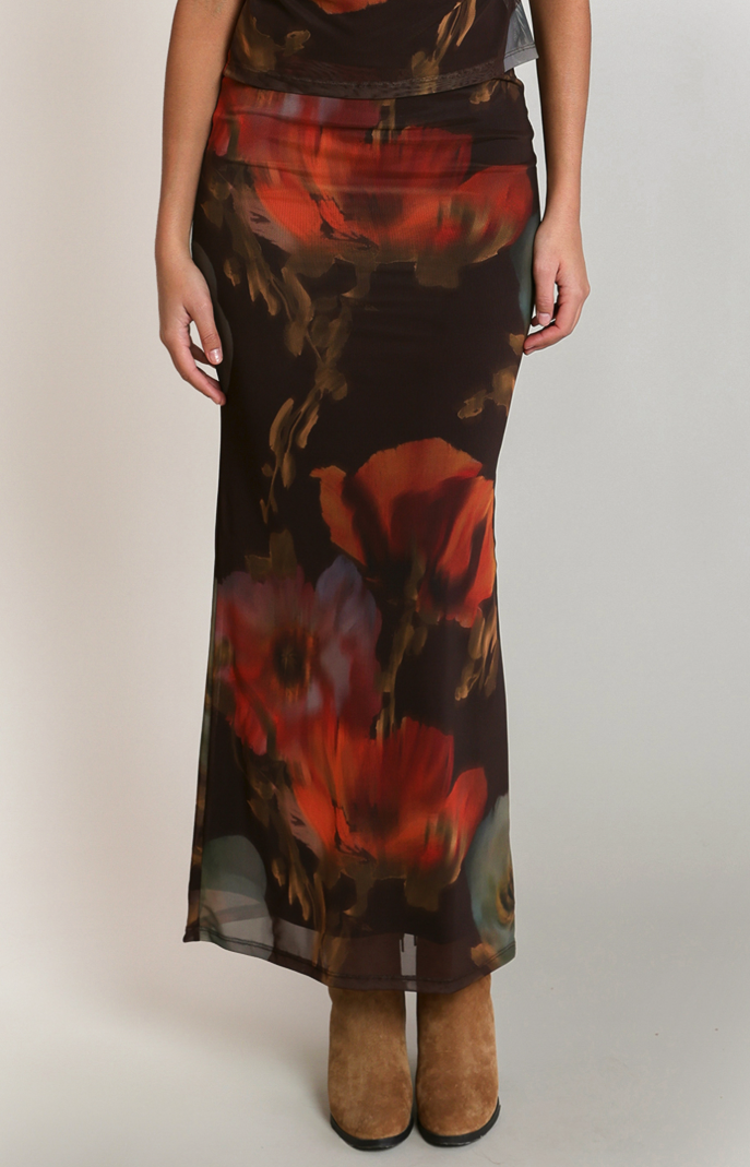 Dex Mesh Floral Skirt