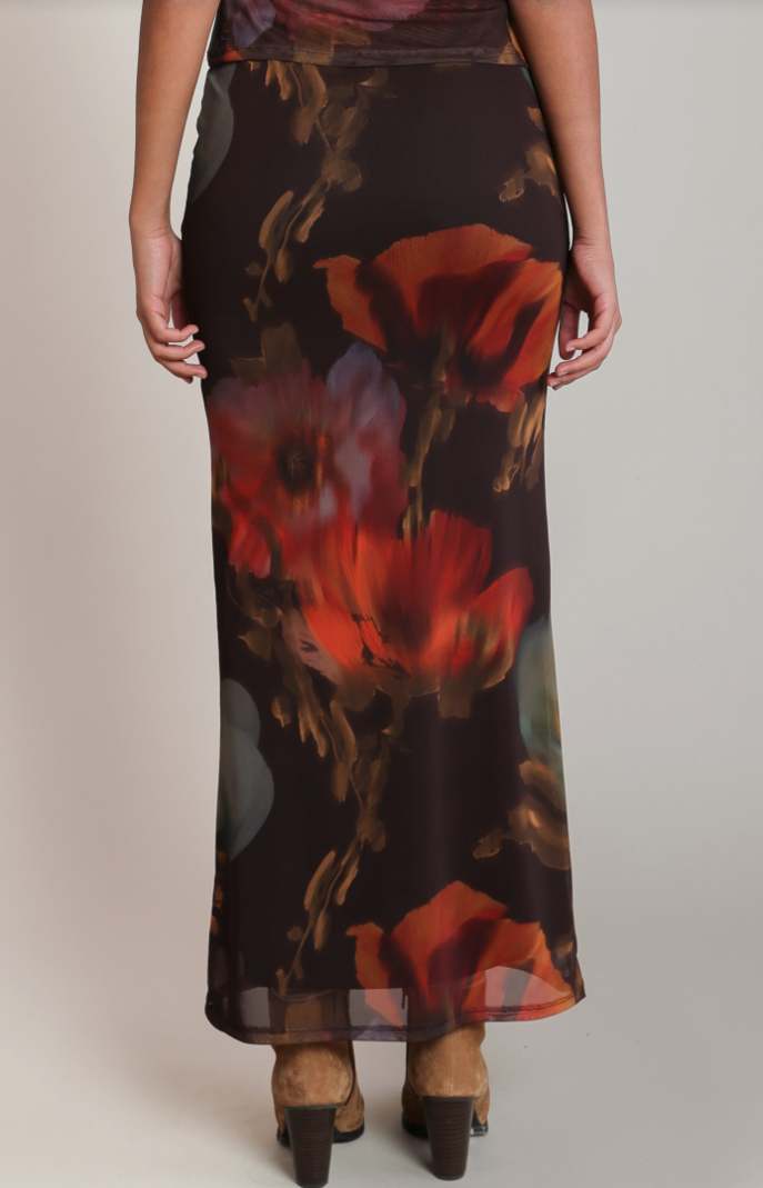 Dex Mesh Floral Skirt