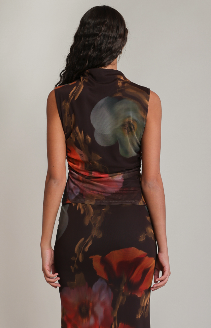 Dex Mesh Floral Top