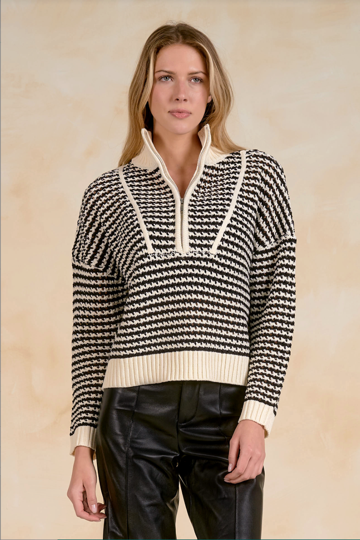 Elan Stay Curious Quarter Zip Sweater