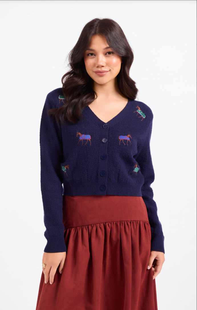 Sadie & Sage Esme Embroidered Horse Cardigan