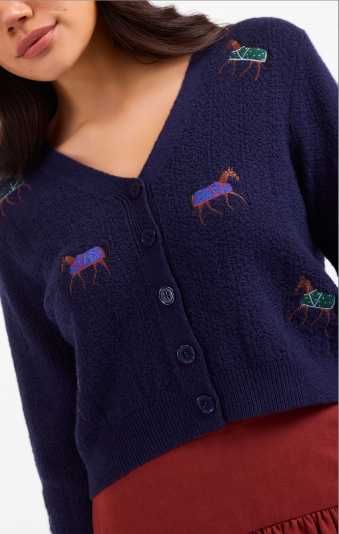 Sadie & Sage Esme Embroidered Horse Cardigan