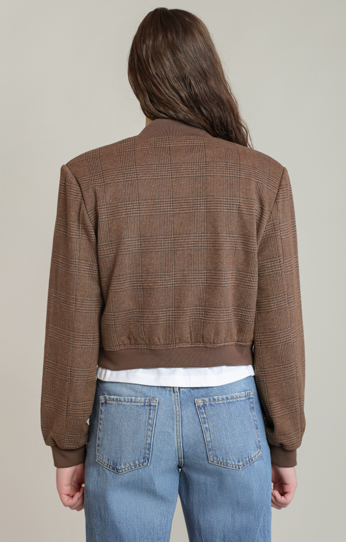 Dex Houndstooth Bomber Jacket