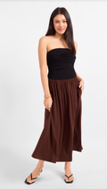 Sadie & Sage Hot Coffee Strapless Midi Dress