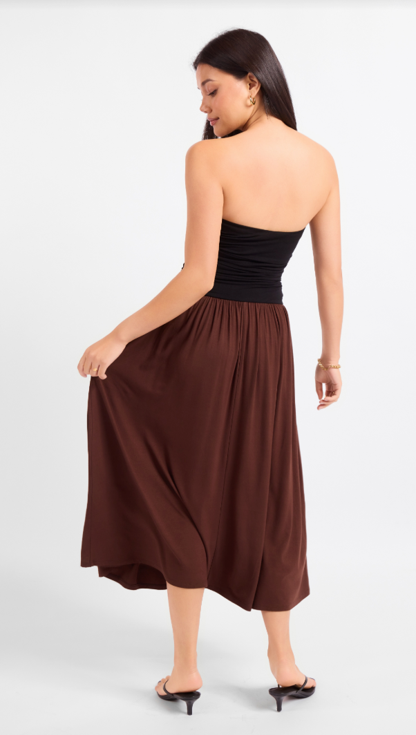 Sadie & Sage Hot Coffee Strapless Midi Dress