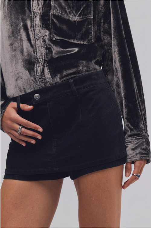 Free People Gallivanting Suede Skort