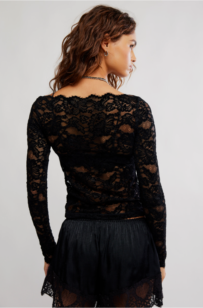 Free People Raising Eyebrows Lace Top