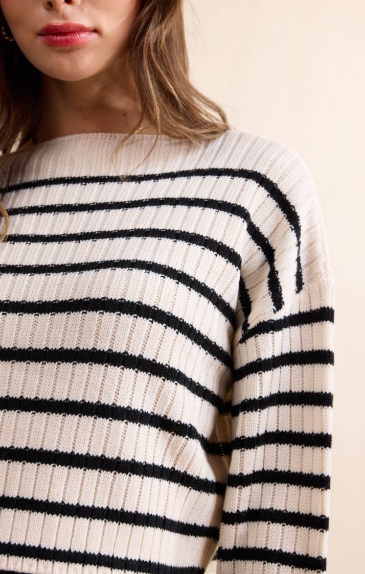 Sadie & Sage Rosalind Striped Crop Sweater