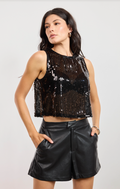 Sage the Label Encore Sequin Shell Top
