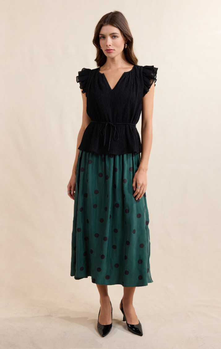 Sadie & Sage Nightcap Ruffle Sleeve Blouse